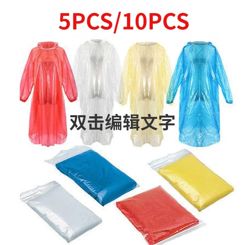 Camping Rain Poncho - 5/10PC Impermeabile Usa E Getta Adultchildren