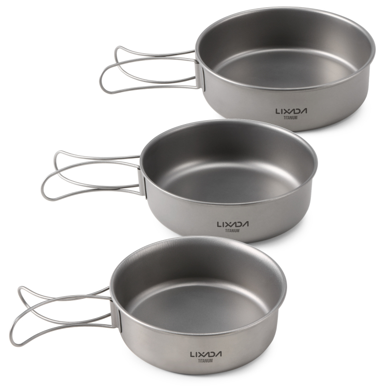 Outdoor Camping Dining Set - Lixada Ciotole in titanio Ciotola da