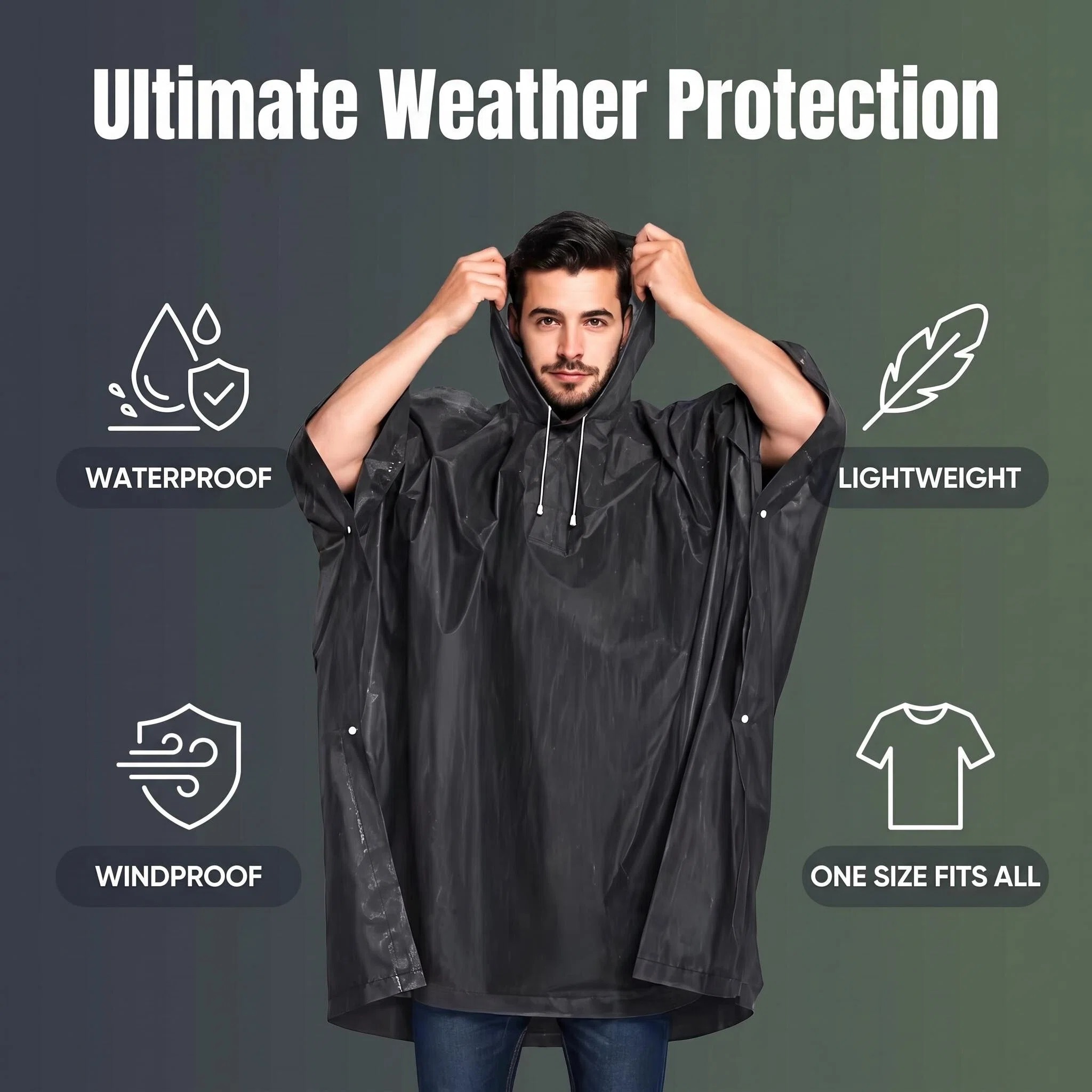 Poncho Tattico 3 in 1 per Este - Camping Rain Poncho recensione e prezzo