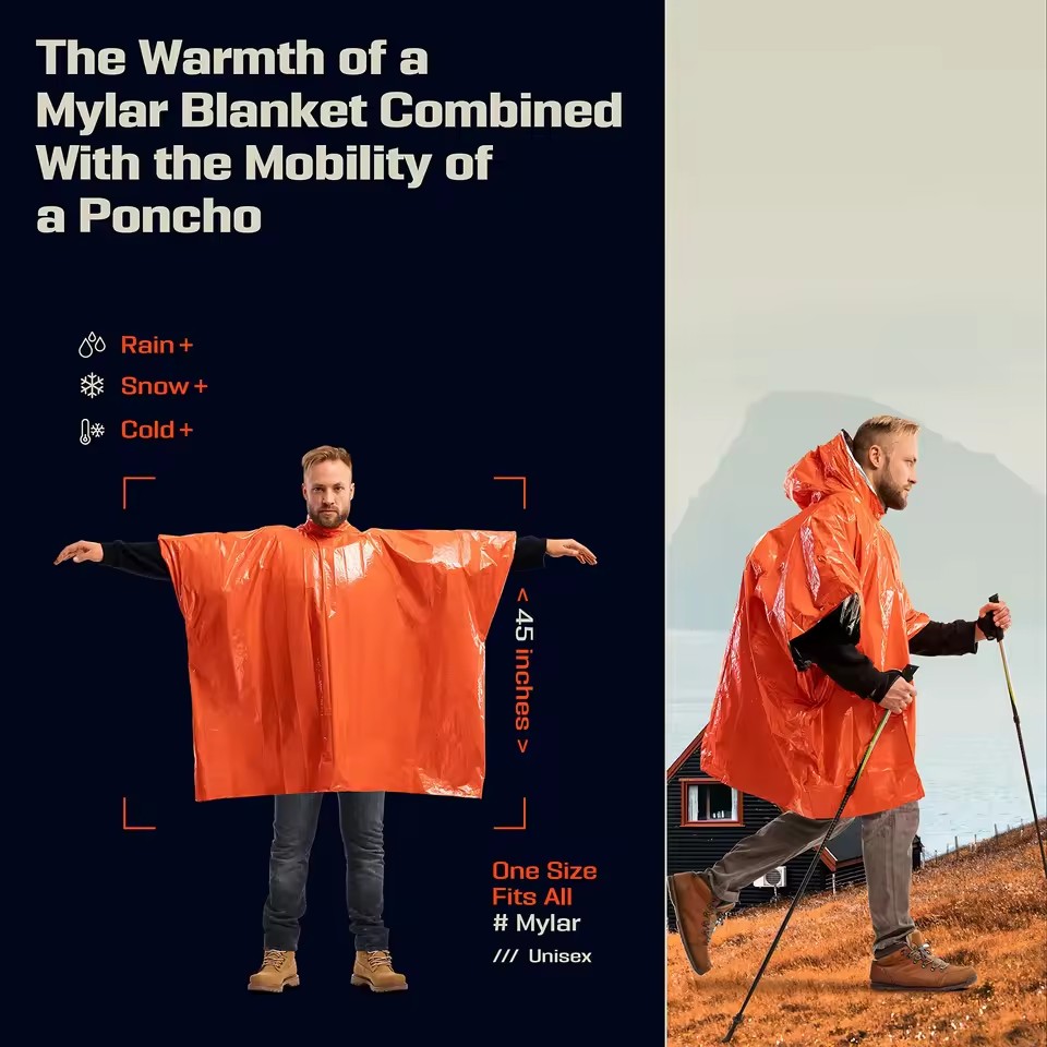 1Pz/2Pz Poncho Impermeabile di - Camping Rain Poncho recensione e prezzo